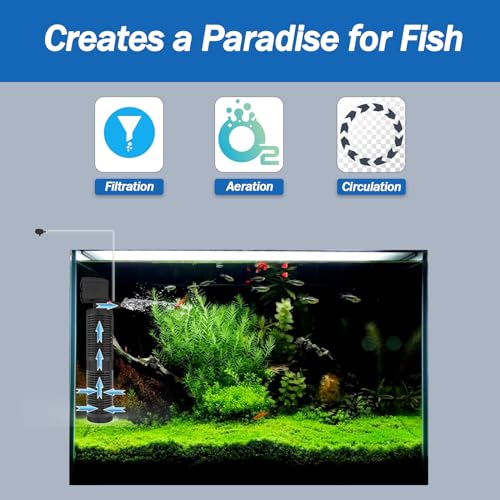 Image of AquaMiracle True 4-Stage Fish Tank Filter, in-Tank Submersible Aquarium Filter Internal Fish Filter with Aeration, for 40-70 Gallon Aquariums