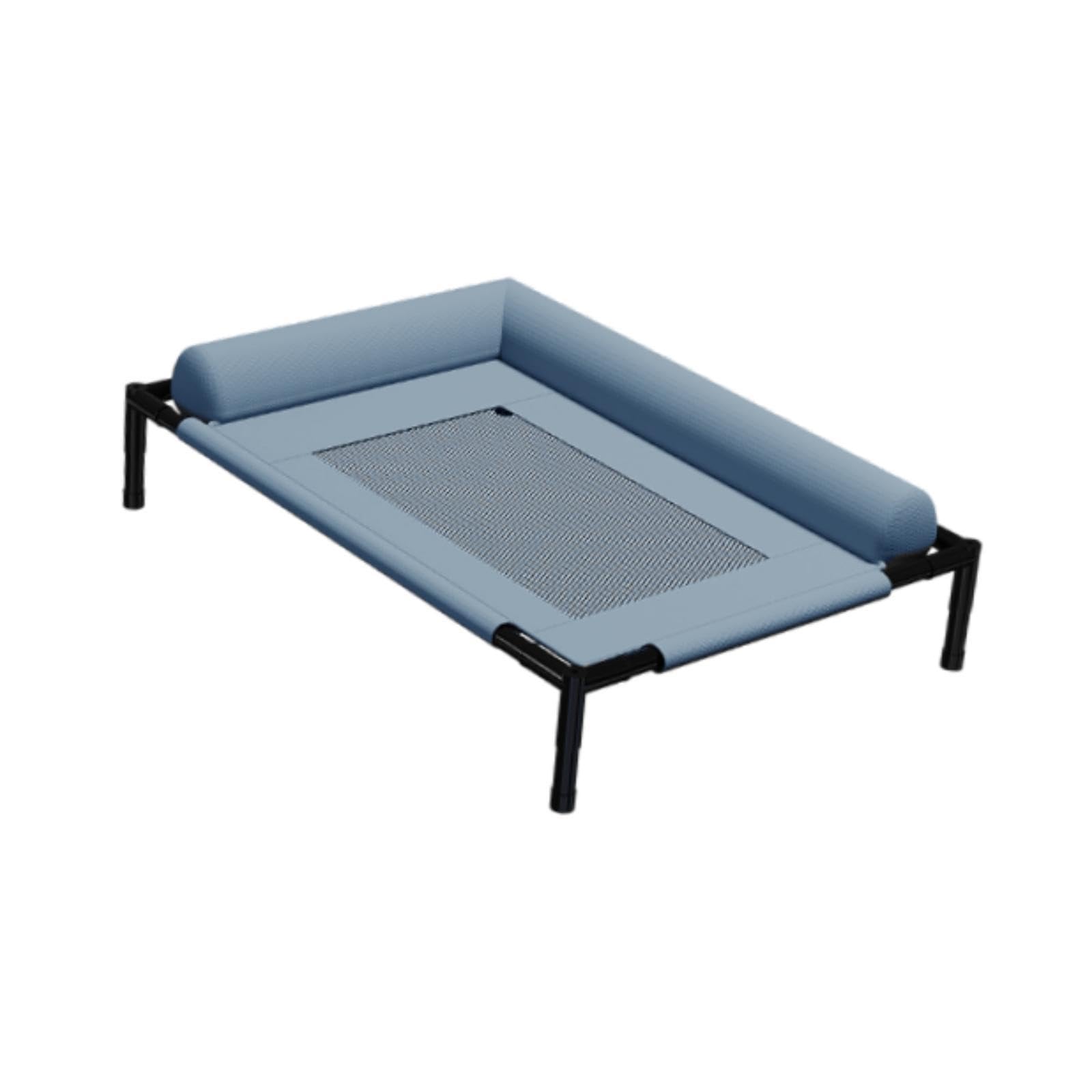 Cama para Gato Elevada Cama de Mascotas Colgante Cama de Perro Lavable Cama de Malla Metálica Transpirable Material para Mascotas Apta en Lug, Blue Gray M