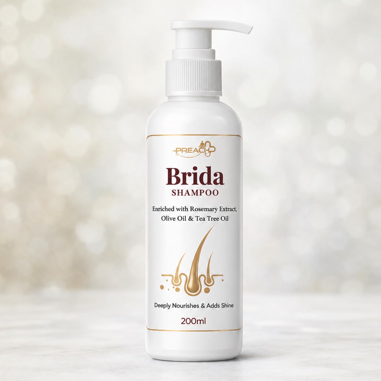 Preach Pharma Brida Shampoo, enriched with rosemary extract, olive oil, and tea tree oil, helps control dandruff and reduce hair fall.-image-5