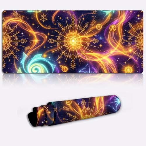 Tapis de souris antidérapant Magie Cosmique grand format pour une glisse fluide sur bureau