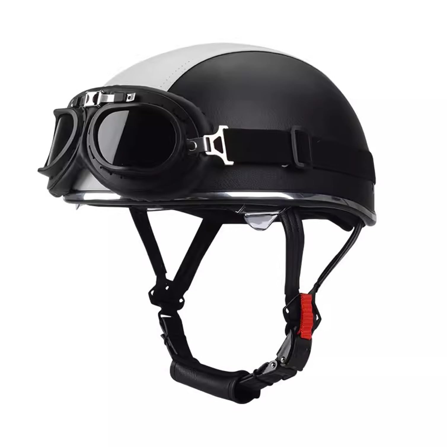 Casque moto vintage léger avec lunettes de protection pour éviter le vent