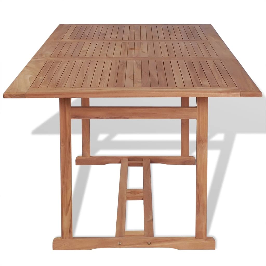 Stół ogrodowy z litego drewna tekowego 180 x 90 x 75 cm z otworem na parasol przeciwsłoneczny, stół tarasowy na balkon, do ogrodu, na patio i werandę, idealny do jedzenia, pikniku i na