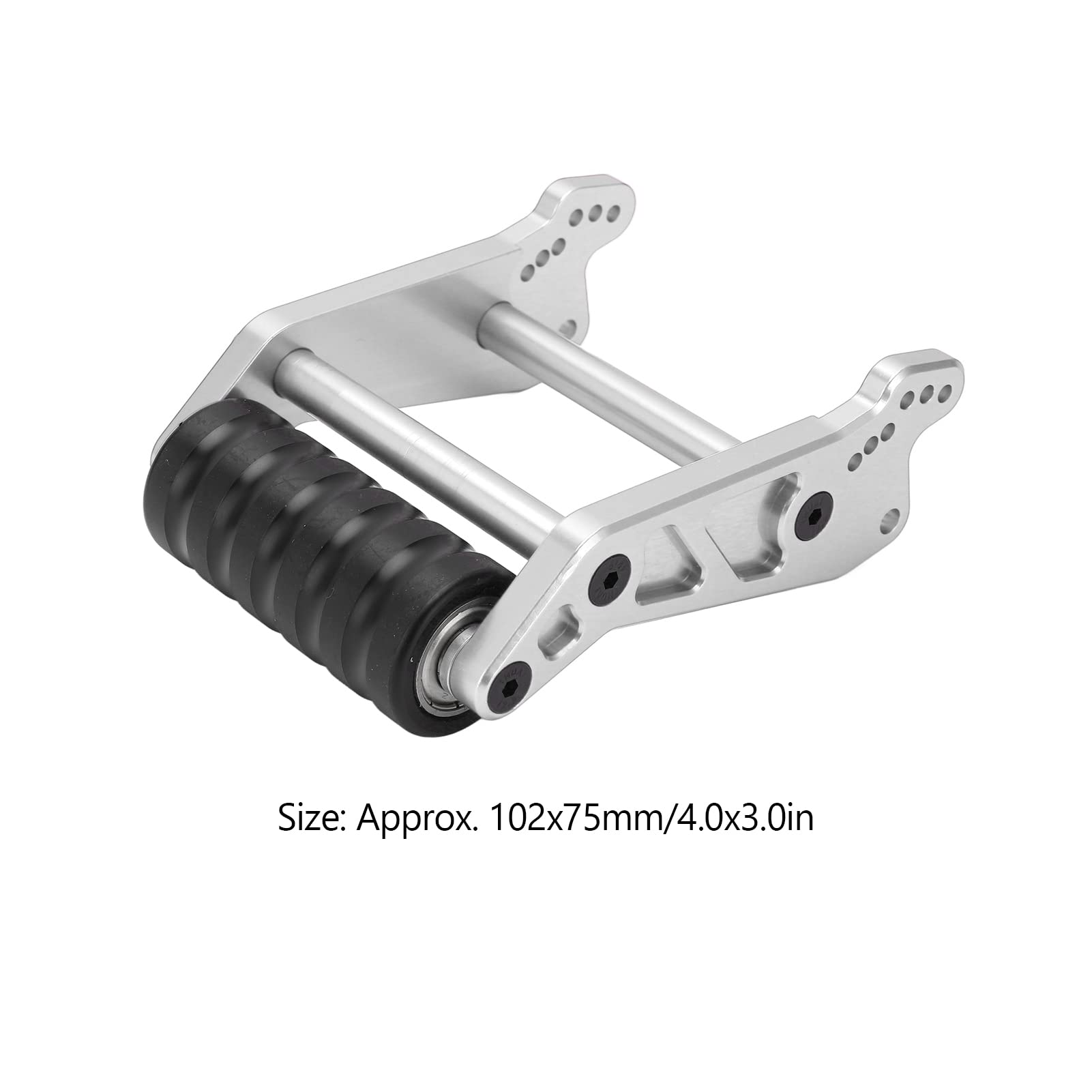 RC Rear HeadUp Wheel, RC Rear Wheelie Bar Assembly Aluminum Alloy Adjustable Wheelie Bar Kit for LOSI LMT Solid AXLE 4WD LOS04022 1/8 Car (Silver)