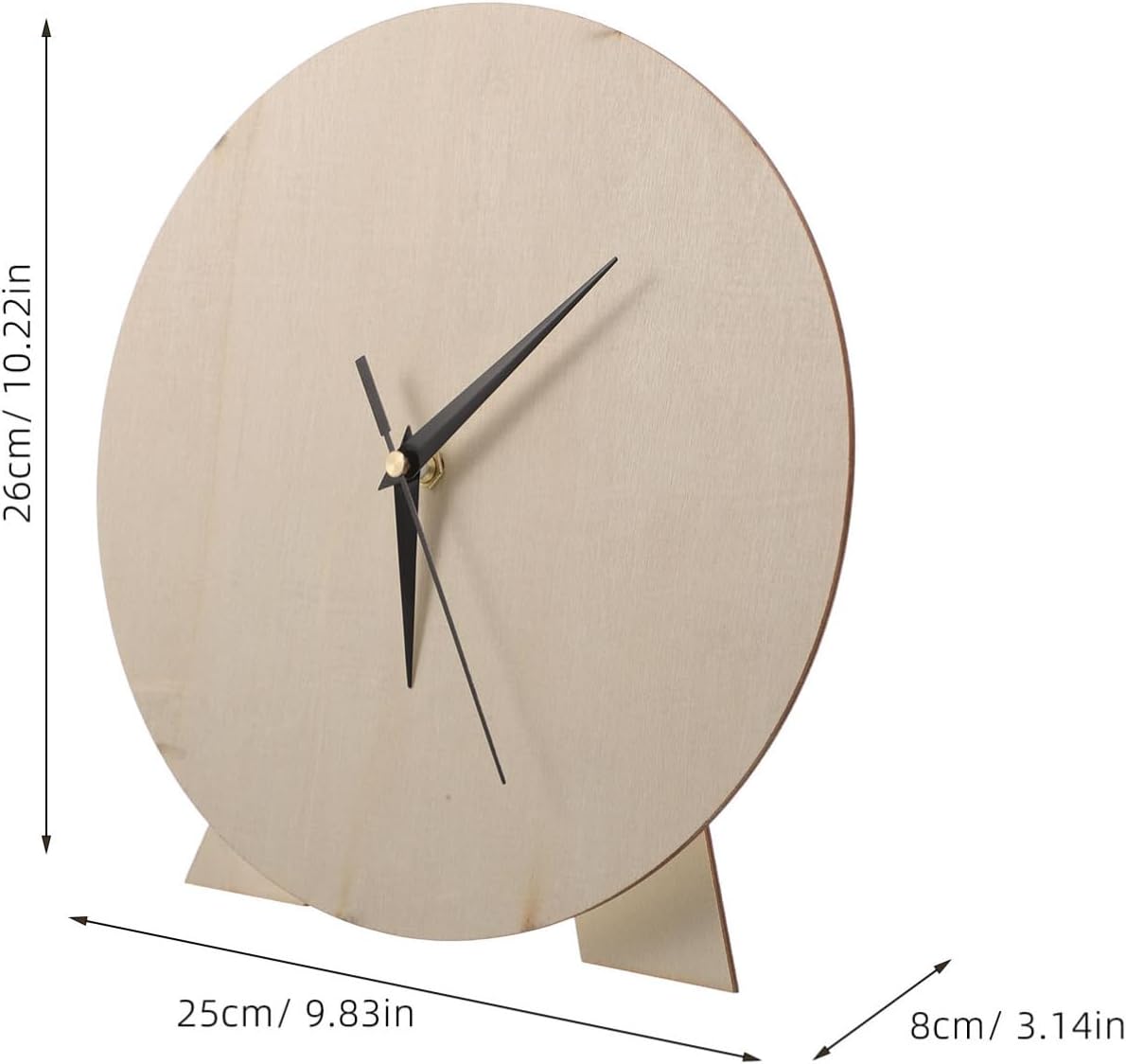 Milisten Wooden DIY Round Blank Clock Dial 10.23In Painting Craft Face for Kids Creativity Home Decor Nursery Classroom Skill Building