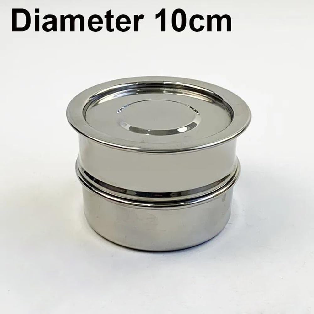 Labor-Standardsieb mit feinem Maschengeflecht, Laborstandard-Testsieb, 10 cm, verzinkt, Set mit Deckel und Boden, 10–600 Mesh, 3 Stück(50 mesh(0.355mm))