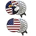 FINGER TEN Golf Ball Markers 2 Pcs with 2 Pack Hat Clip Value Gift Set, Mark Pattern USA, Eagle, Ribbon in Choice for Men Women Kid (USA and Eagle)