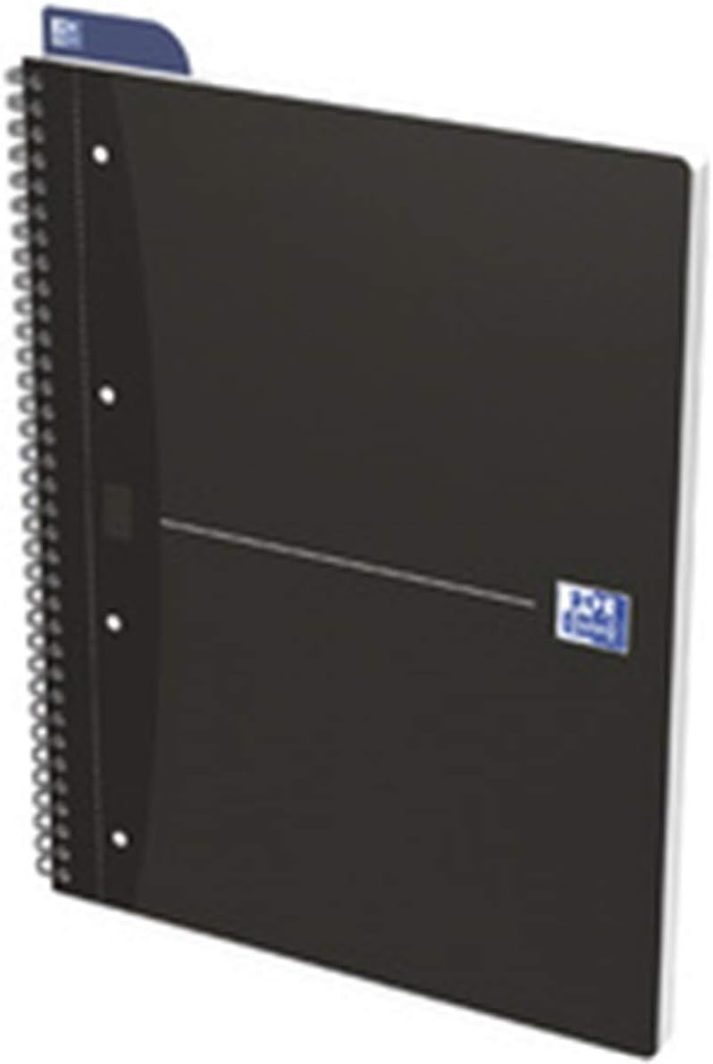 Oxford KarLi College Notepad A4 Squared and Ruled on One Page 70 Sheets, black