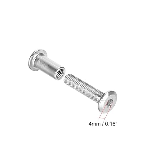 Miniatura 3 de uxcell Poste de tornillo para 516 pulgadas (0.315in) de diámetro de agujero, macho M6 x 0.630in, hebilla de cinturón, pernos de encuadernación de