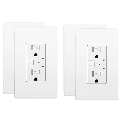 Tomacorriente inteligente en pared, Matter Smart Socket, cargador inteligente de 15 A, control de voz compatible con Apple Home, Alexa, Google Home,
