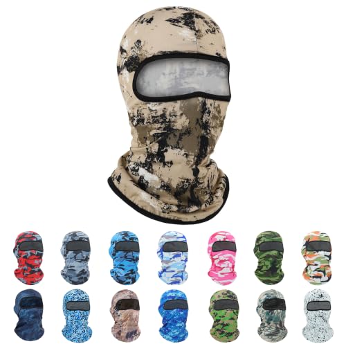 Image of Pukavt 1-6 Pack Balaclava Face Mask, Ski Mask for Men Women, UV Protection Windproof Scarf for Motorcycle Snowboard Cycling