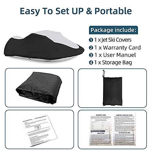 image for VINPATIO Upgraded Trailerable PWC Cover Jet Ski Cover Waterproof Fade-