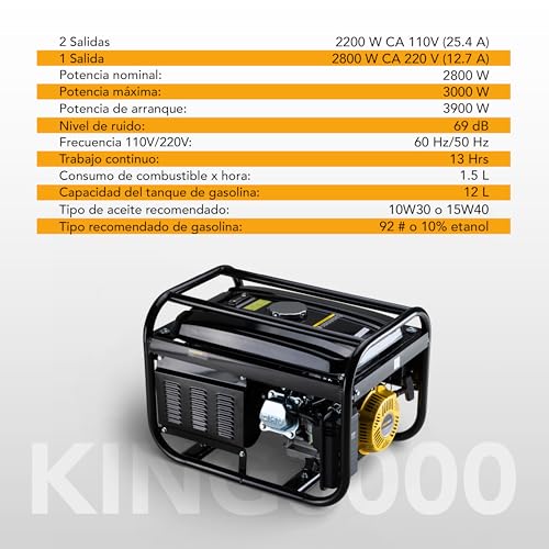 Generador eléctrico a gasolina Marca Kingsman (3)