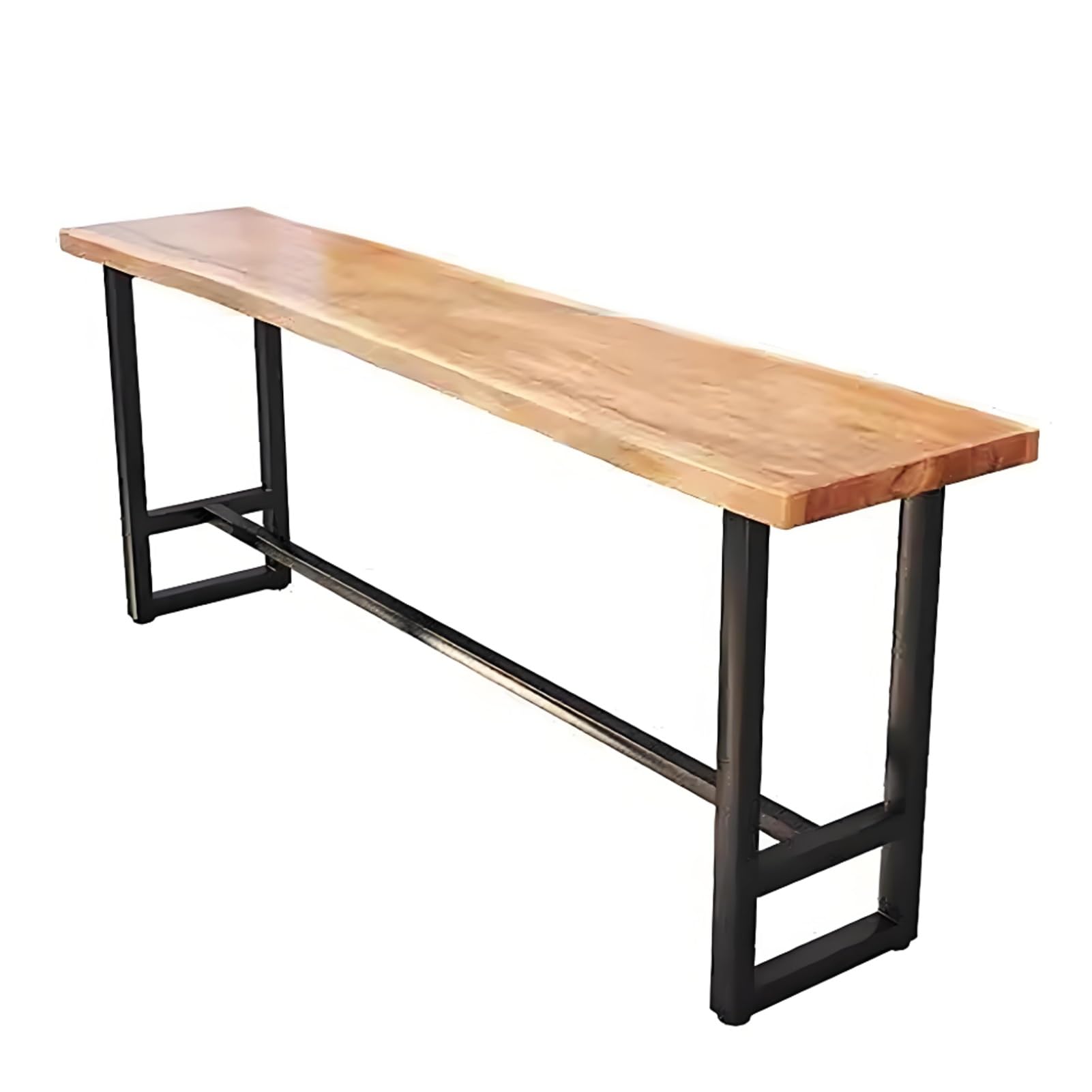 Table de bar Live Edge en bois de qualité supérieure et piétement métallique