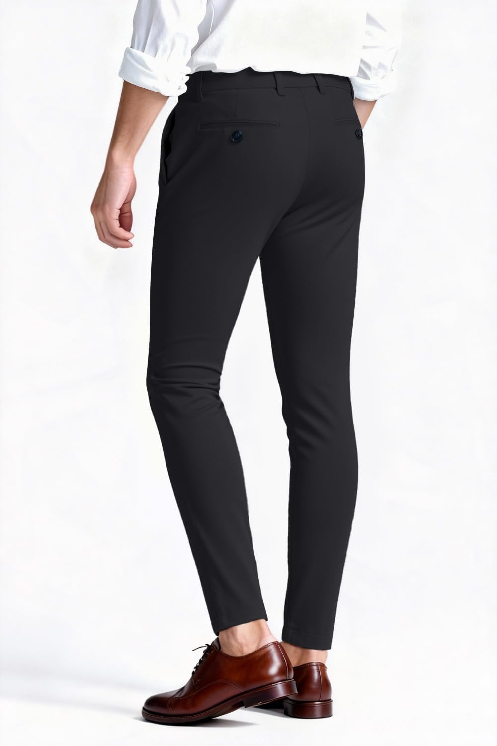 GINGTTO Pantaloni Chino Uomo Skinny Fit Elasticizzato Pantalone Slim Stretch Taper Trousers