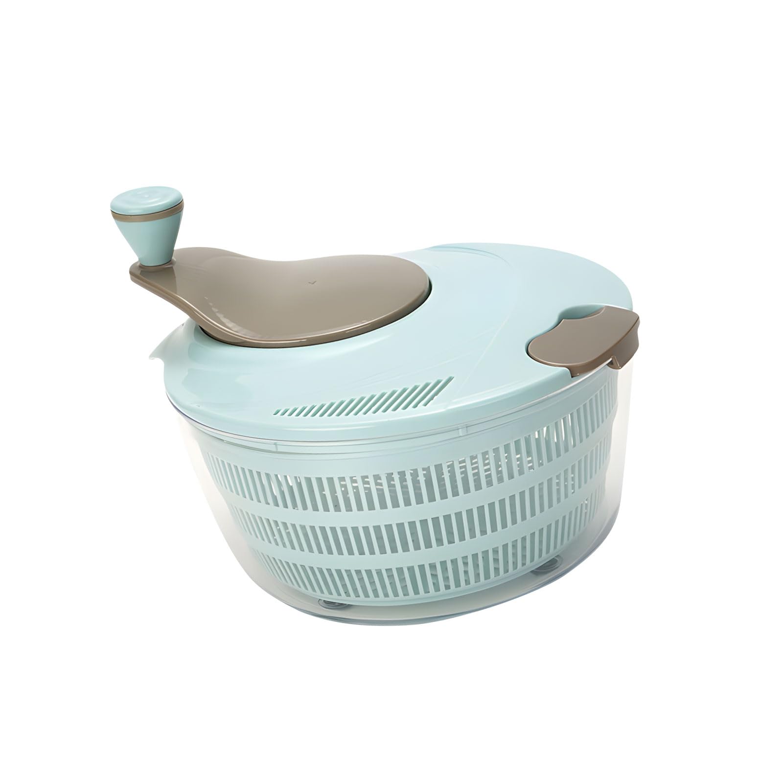 Salad Spinner with Clear Serving Bowl Lettuce Dryer Spinner Fruit and Veg Wash Drainer 25cm for Salad Preparation Beginner