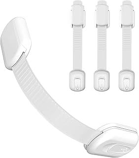 Ouzorp 3-Pack Baby Locks Child Safety Cabinet Proofing, Safe 3M Adhesive No Drilling for Cabinets Drawers Dishwasher Fridge Furniture Kitchen Ovens Toilet Seats