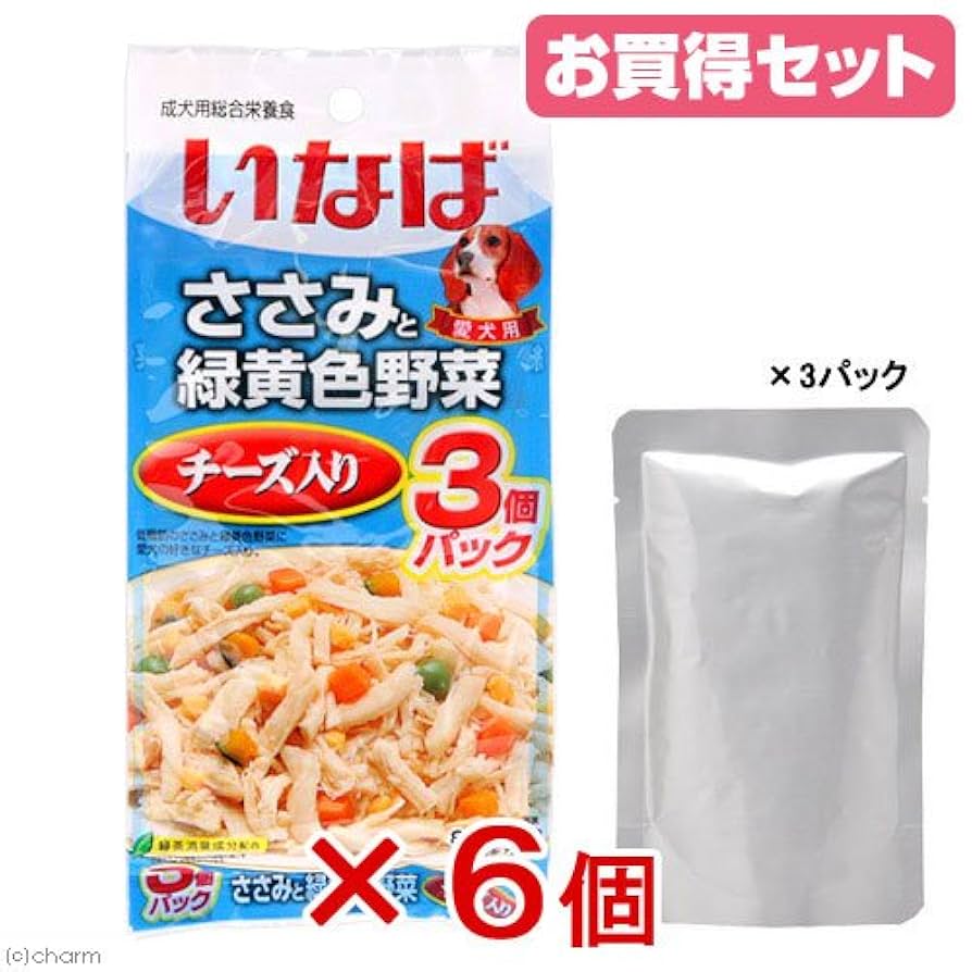 Amazon | いなば(犬用) ささみと緑黄色野菜 チーズ入り 80g×3個