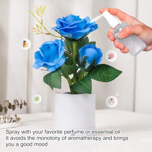 Image of Blue Rose Lamp for Womens Gifts, Flower Night Light for Relaxation and Serenity, Womens Her Mom Wife Girlfriend Friends for Valentines Christmas Day Anniversary Birthday Gifts (Blue)