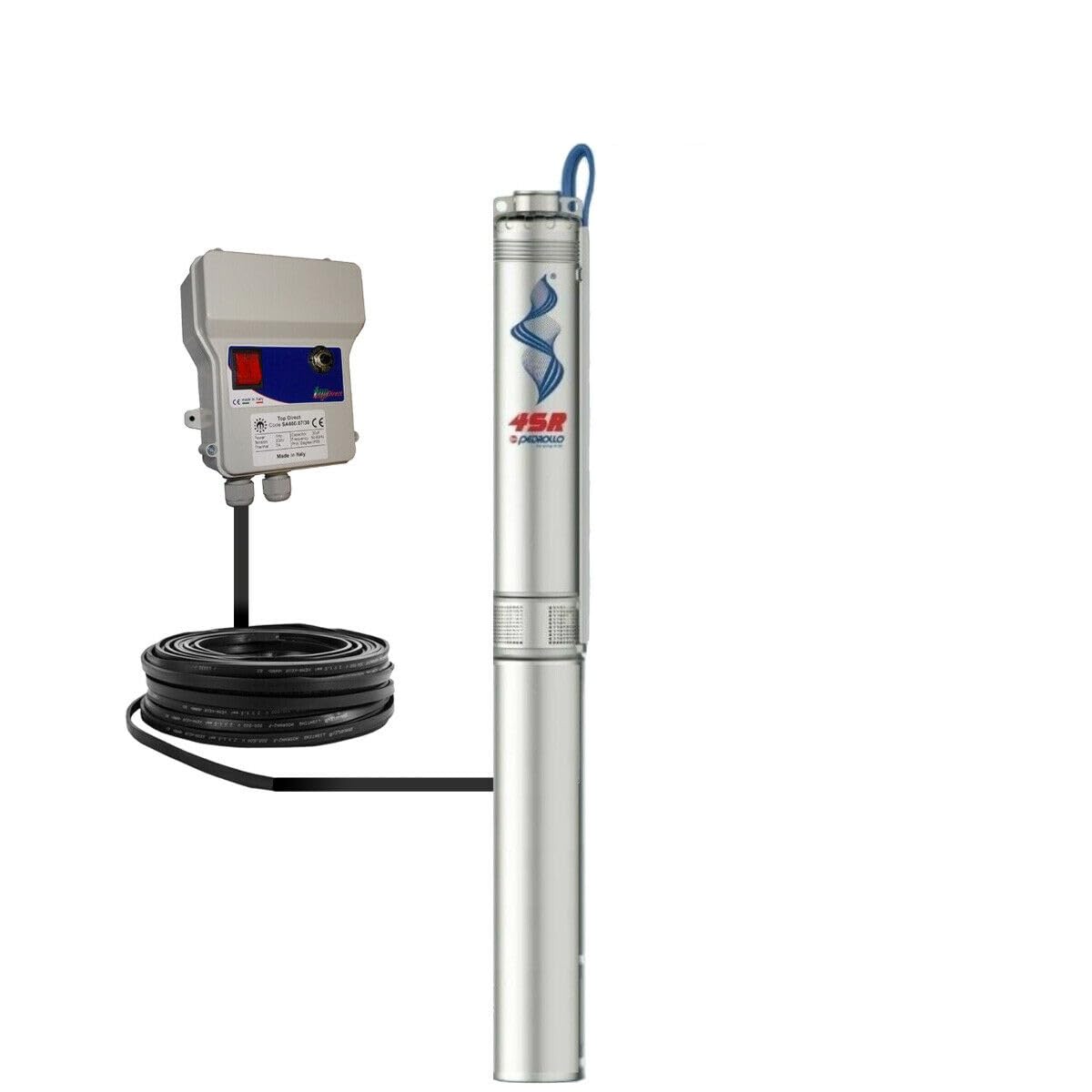 4SR6/9 POMPA COMPLETA SOMMERSA X POZZI 4" PEDROLLO 4SR6M/ HP1.5 150LT/MIN (V230+CAVO 30MT+BOX)