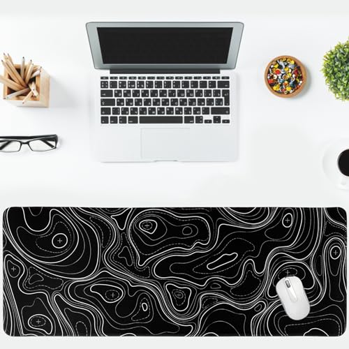 Gaming Mouse Pad Topographic Contour Large Desk Mat Long Computer Keyboard Mouse Mat Mousepad