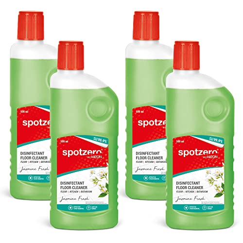 Image of Spotzero by Milton Disinfectant Floor Cleaner Set of 4, 500 ml Each, Jasmine | Surface Cleaner | Stain Removal