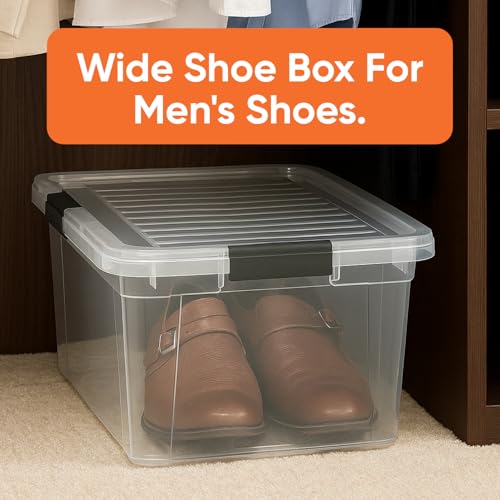 Image of Superio 11 Quart Clear Plastic Storage Boxes with Lids, Stackable Organizer Containers, BPA-Free Storage Bins for Home, Office, School & Dorm, 2 Pack