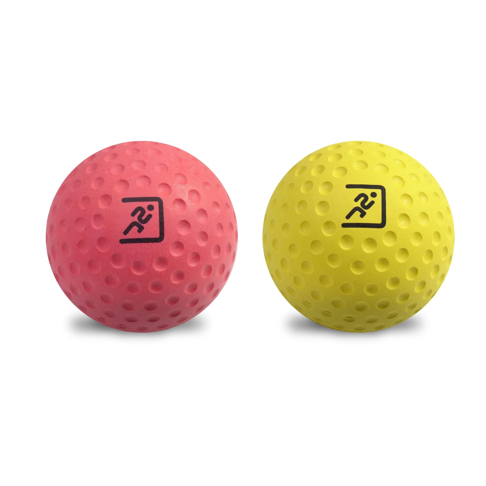 ResultSport Lacrosse Massage Ball for Back, Trigger Point Massage, Plantar Fasciitis Recovery, Stress Reflexology, Myofasical Ball and Physio Ball (Red/Yellow - 7cm - Firm/Hard)