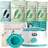 LANSLEYWAX Digital Waxing Kit for Women Men, Wax Warmer for Hair Removal with Silicone Pot, Hard Wax Kit, Waxing Machine for Sensitive Skin Brazilian Bikini Leg Eyebrow Full Body Home Use