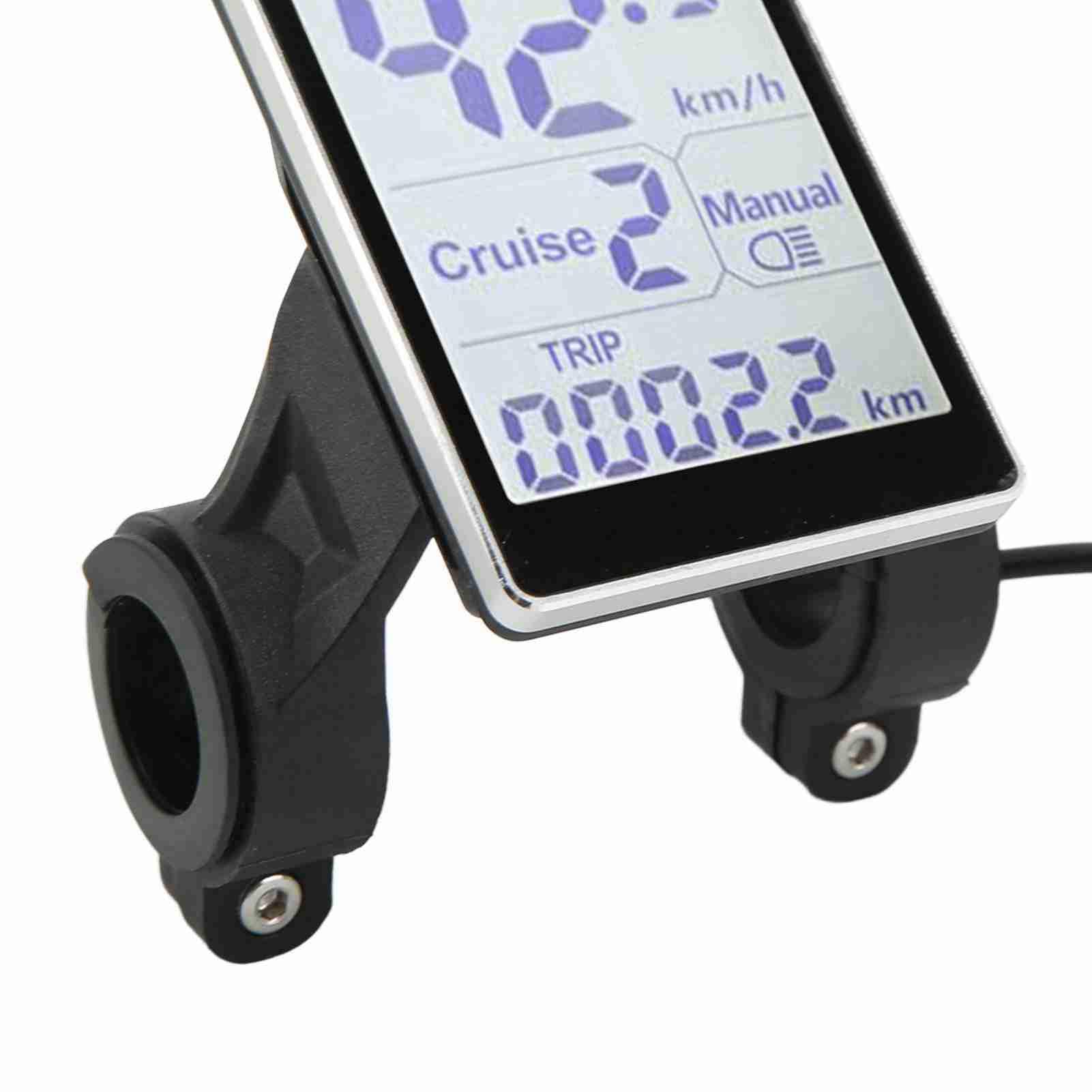SUNGOOYUE Ordinateur de Vélo électrique, Panneau D'affichage LCD Universel à 5 ​​Broches 24V 36V 48V 60V Compatible avec Le Contrôleur de Protocole de Communication N ° 2 pour