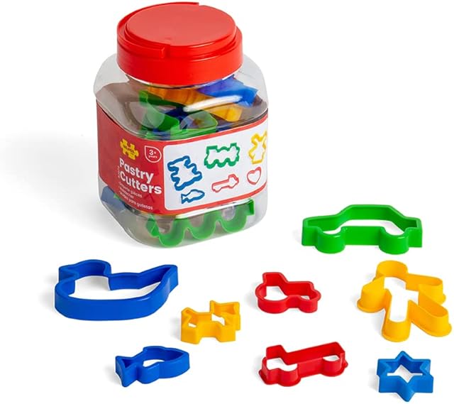 Bigjigs Toys Jar of 24 Pastry Cutters - Children's Baking Cookie Cutters