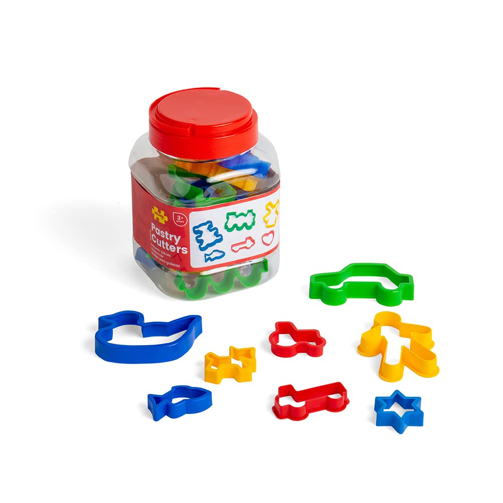 Bigjigs Toys Multicolor Jar Of 24 Pastry Cutters - Children's Baking Cookie Cutters