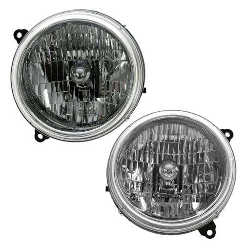 Image of TRQ 2 Piece Headlight Assembly Set Driver & Passenger Side Compatible with 2002-2004 Jeep Liberty CH2502136 CH2503136