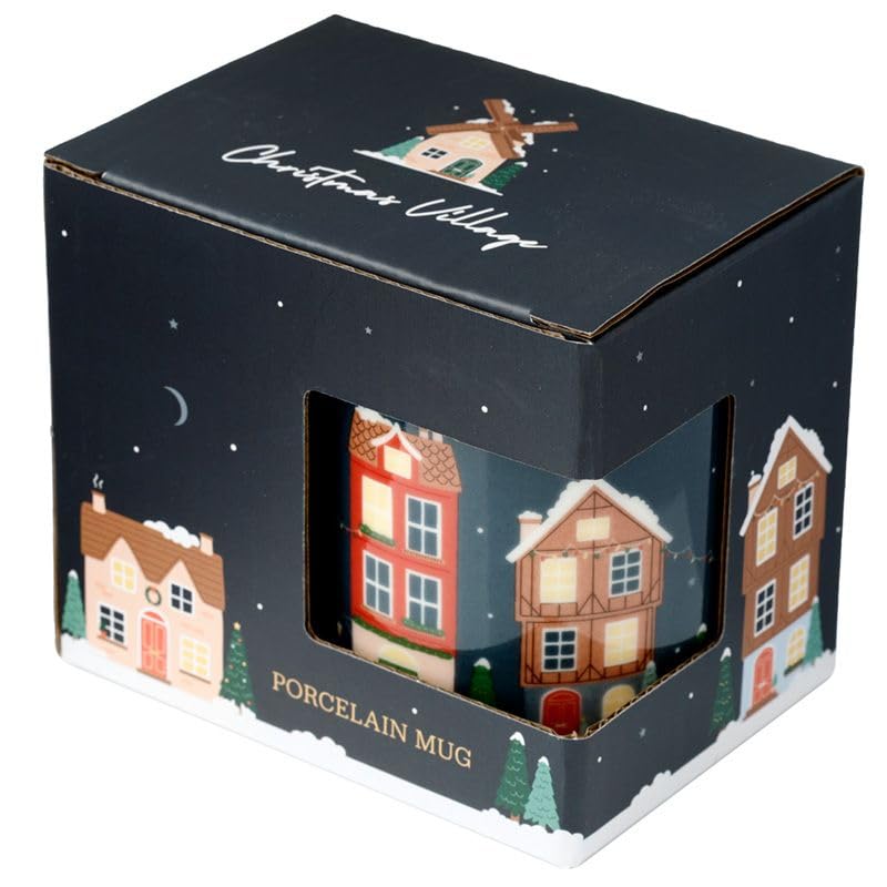 Puckator Christmas Village Porcelain Tea Coffee Mug, Funny Home Accessories, Cute Gifts for Girlfriend - Image 4