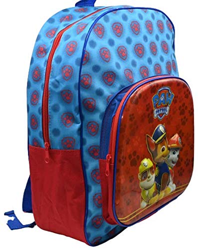 Mochila Patrulla Canina en 3D  Infantil para niñas y niños 43cmx35cm  Azul