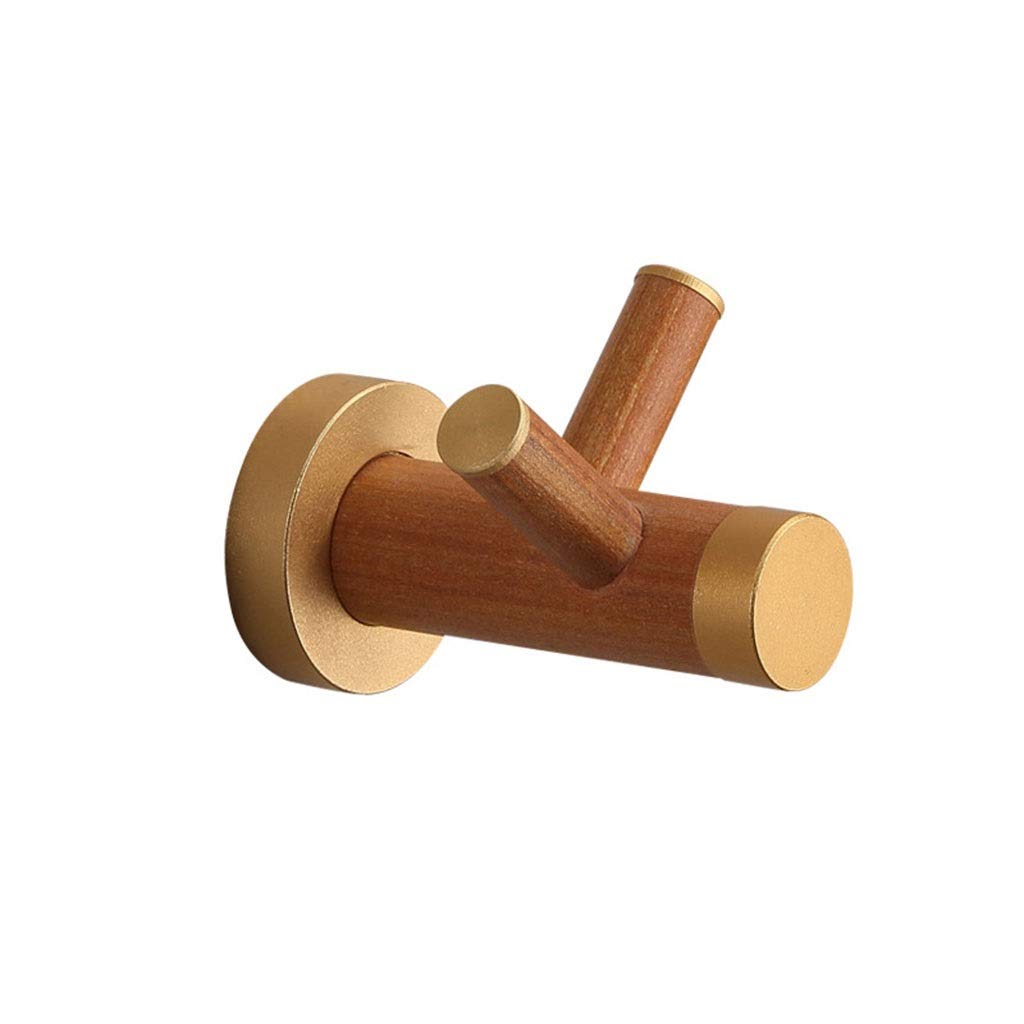 DXTFDHB Wooden Coat Hooks, Heavy Duty Wall Hooks, Wall Hanger for Robe, Towel, Keys, Bags(Wood color,Single)
