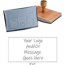 Infusion Extra Large Custom Rocker Mount Wood Hand Rubber Stamp 6" x 3" - Wooden Handle