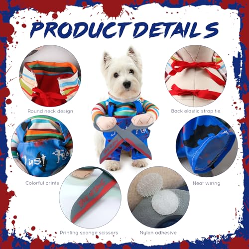 Lustiges Hundekleidung, Halloween Kostüm für Haustiere, Haustiere Hund Jumpsuit, Lustiges Haustier Outfit Kleidung für Hund Katze, Haustier Cosplay Party Anzug (L)