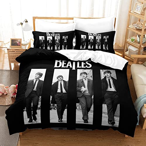 The Beatles 3D Rock ‘n’ Roll Effet Imprimé Ensemble De Housse De Couette avec Taies d’oreiller,Microfibre Groupe de Rock… - Les Beatles, Paul McCartney, John Lennon, RIngo Starr, George Harrison The Beatles 3D Rock 'n' Roll Effet Imprimé Ensemble De Housse De Couette avec Taies d'oreiller,Microfibre Groupe de Rock…