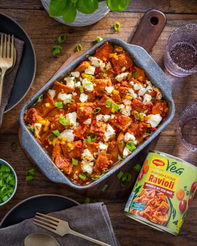 MAGGI Veg Ravioli Bolognese mit Soja-Hack: Teigtaschen in pflanzlicher Bolognese, ohne Fleisch (vegan), leckeres Camping Essen, 6er Pack (6 x 800g) – Bild 6