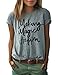 Haola Women's Summer Fashion Words Printed Tops Funny t Shirt Street Juniors Short Sleeve O Neck Tees Grey1 S