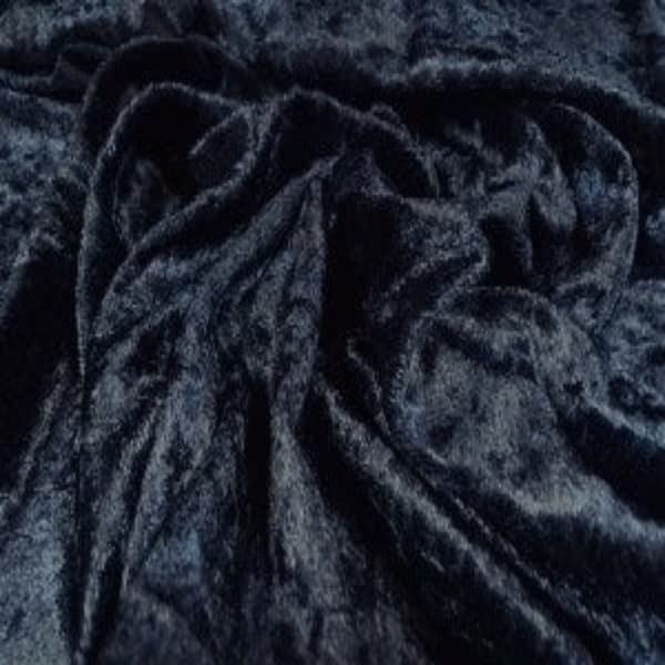 Crushed Velvet Fabric Material - Costumes Tablecloths Craft fairs Display Tables - Per Metre (Navy)