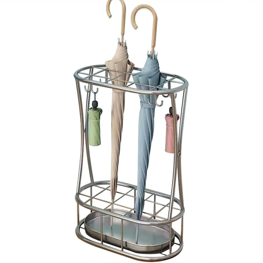 Flyiodfcxv Silver Umbrella Stand, For Entryway Simple Style Hollow Structure(Silver)