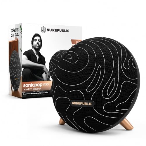 Image of Nu Republic Sonicpop 1450 Wireless Speaker | 14W Powerful Sound | Wireless Connectivity v5.4 | RGB Lights | TWS Pairing | 8H Playtime | One-Tap Controls | Type-C Fast Charging- Black