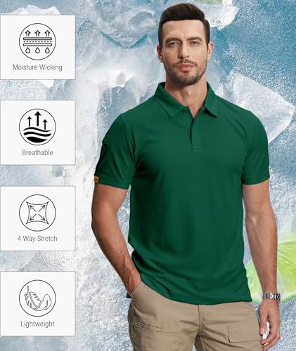 Image of ZITY 5 Pack Mens Polo Shirt Short Sleeve Sports Golf Tennis T-Shirt Moisture-Wicking Summer Shirts