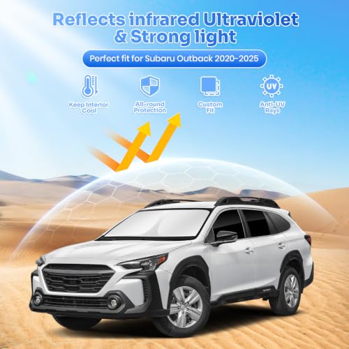 Image of Canvcle Window Shades for 2020-2025 Subaru Outback Accessories Windshield Sun Shade Side Rear Window Covers Sunshade Sun Visor Shield Privacy Protection for Camping Keep Vehicle Cool Black 8PCS