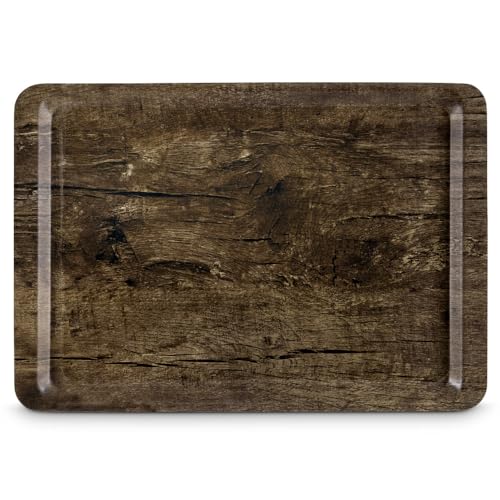 Image of Freelance Nature Kraft Serving Tray Antique Pine, 43x61 cm, Rectangle, Non-Slip Surface, Decorative Anti-Skid Kitchen & Dining /Coffee Table Trays for Breakfast /Food /Tea - Brown, Made in Europe