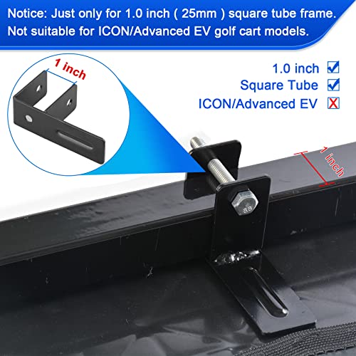 Roykaw Golf Cart Armrest With Cup Holder For Ezgo Club Car Yamaha - Upgrade Support Frame/No Drilling Required - Just Only Fit 1.0" Square Tube Frame #TOP1