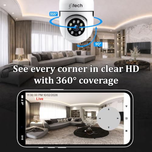 Image of IFITech FTY HD Smart Wi-Fi CCTV Home Security Camera | Indoor 360 Smart CCTV Camera | Bulb Camera | 256GB microSD Card Supports (Not Included) | Perfect for Home, Office and Shop Monitoring