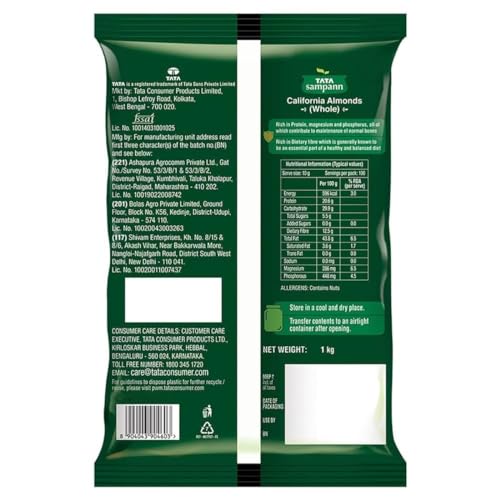 Tata Sampann Pure California Almonds, 1kg - Image 3