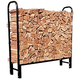 ガーデンマスター(Gardenmaster) 薪ラック 幅126×奥行30.5×高さ125cm 耐荷重約200㎏ 約30束収納 組立簡単 丈夫 頑丈 屋外 シンプルデザイン 薪ストーブ 薪ラックスタンド キャンプ BBQ レジャー ブラック MSR-120